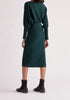 Paisie Balloon Sleeve Knitted Dress in Dark Green Back